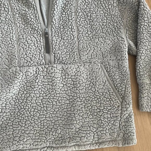 ** Prana half zip hoodie Sherpa gray hooded sweater 1X - Picture 3 of 10